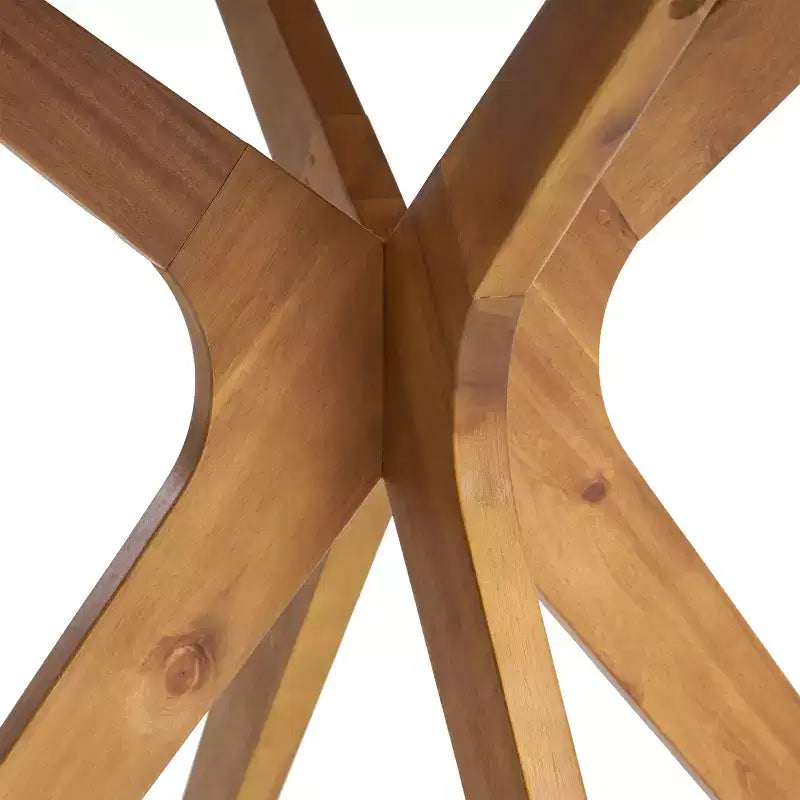 Christopher Knight Home Didicas Set da Pranzo da 5 Pezzi per Esterni in Legno di Acacia e Vimini con Cuscini, Teak/Marrone Multitono