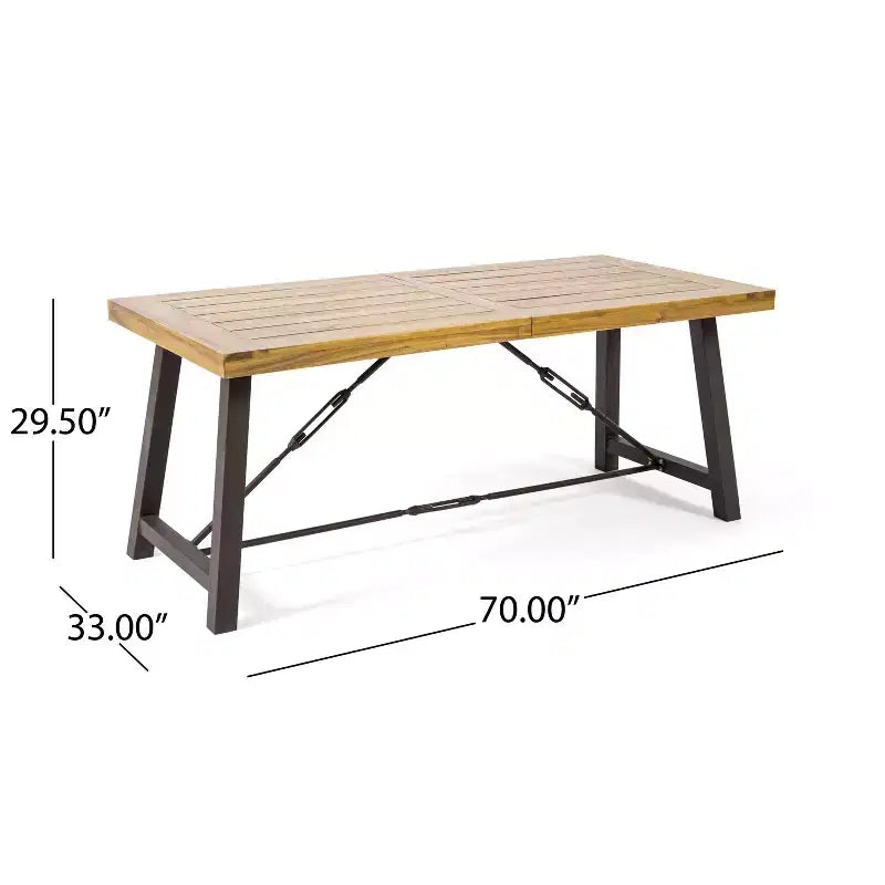 Christopher Knight Home Boland Set da Pranzo da Esterno di 6 Pezzi in Vimini e Legno di Acacia con Panca, Teak/Marrone Multitonale
