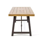 Christopher Knight Home Boland Set da Pranzo da Esterno di 6 Pezzi in Vimini e Legno di Acacia con Panca, Teak/Marrone Multitonale