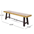 Christopher Knight Home Boland Set da Pranzo da Esterno di 6 Pezzi in Vimini e Legno di Acacia con Panca, Teak/Marrone Multitonale