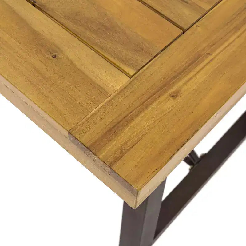 Christopher Knight Home Boland Set da Pranzo da Esterno di 6 Pezzi in Vimini e Legno di Acacia con Panca, Teak/Marrone Multitonale