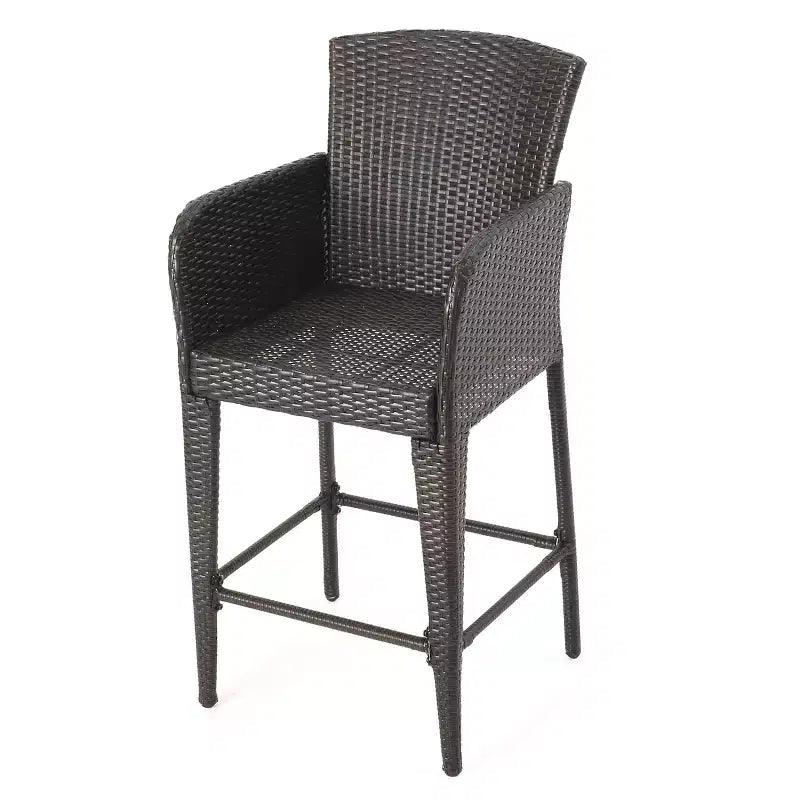 Christopher Knight Home Landis Set Bar da Esterno in Rattan Sintetico da 5 Pezzi, Multimarrone