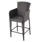 Christopher Knight Home Landis Set Bar da Esterno in Rattan Sintetico da 5 Pezzi, Multimarrone