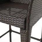 Christopher Knight Home Landis Set Bar da Esterno in Rattan Sintetico da 5 Pezzi, Multimarrone