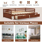 Costway Divano Letto Trasformabile da Singolo a Matrimoniale con 2 Cassetti, Struttura in Legno, per Camera da Letto e Soggiorno, Bianco/Ciliegio