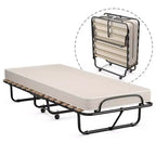 Letto Pieghevole Costway Richiudibile per Ospiti con Materasso in Memory Foam Fabbricato in Italia