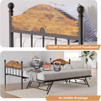 Divano letto a giorno gemello con letto estraibile Elegante telaio in metallo, letto a rotelle sollevabile, perfetto per qualsiasi ambiente