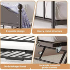 Divano letto a giorno gemello con letto estraibile Elegante telaio in metallo, letto a rotelle sollevabile, perfetto per qualsiasi ambiente