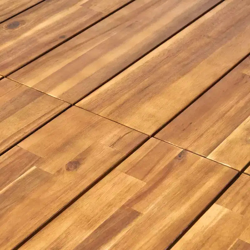GDFStudio Miramar Set da pranzo da esterno a 7 pezzi in resina di polipropilene e legno di acacia con tavolo da 70, nero e teak