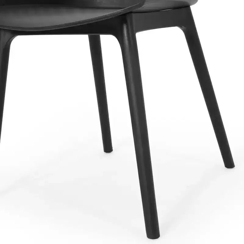 GDFStudio Miramar Set da pranzo da esterno a 7 pezzi in resina di polipropilene e legno di acacia con tavolo da 70, nero e teak