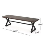 Christopher Knight Home Absher Set da pranzo da esterno a 6 pezzi in vimini e alluminio con panca