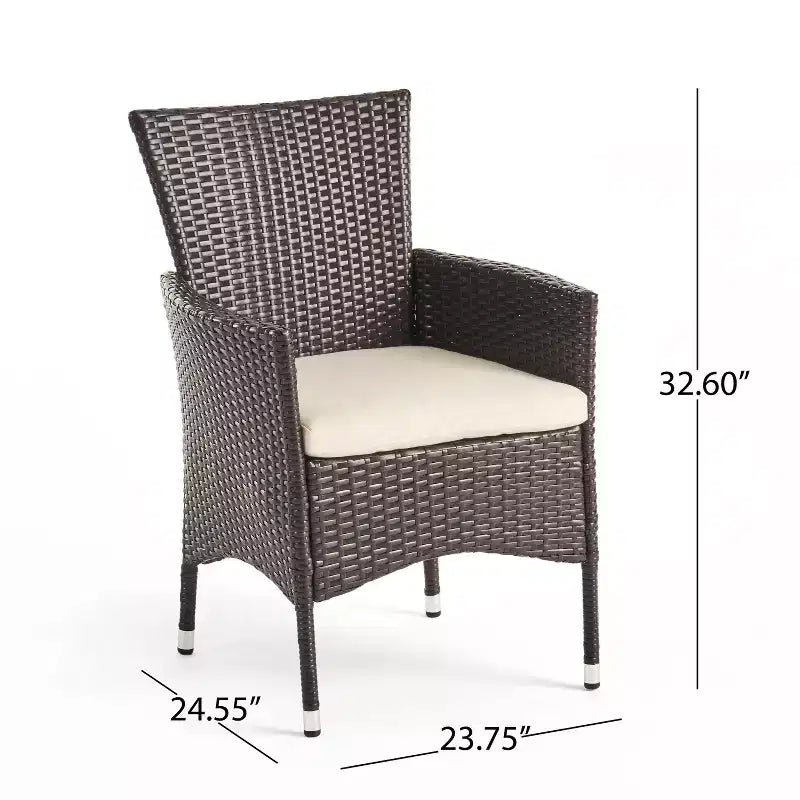 Christopher Knight Home Absher Set da pranzo da esterno a 6 pezzi in vimini e alluminio con panca