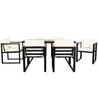 Whisen Set da Pranzo da Esterno 7 Pezzi, Tavolo e Sedie da Pranzo per Patio con Cuscini Rimovibili