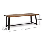 Christopher Knight Home Claude Set da pranzo da esterno 9 pezzi in rete e legno di acacia con tavolo da 79