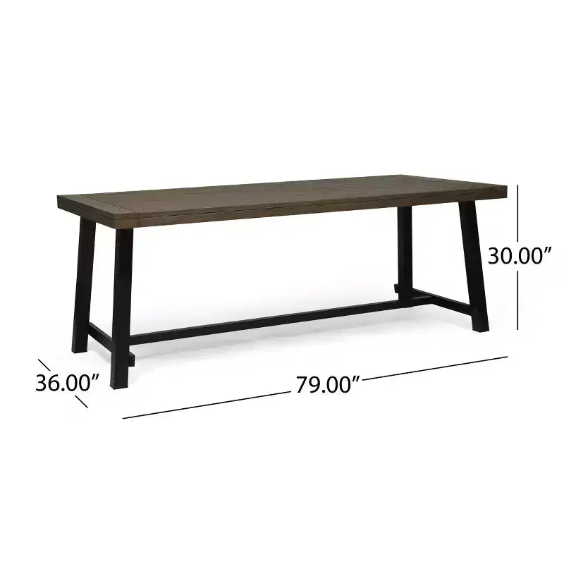 Christopher Knight Home Claude Set da pranzo da esterno 9 pezzi in rete e legno di acacia con tavolo da 79