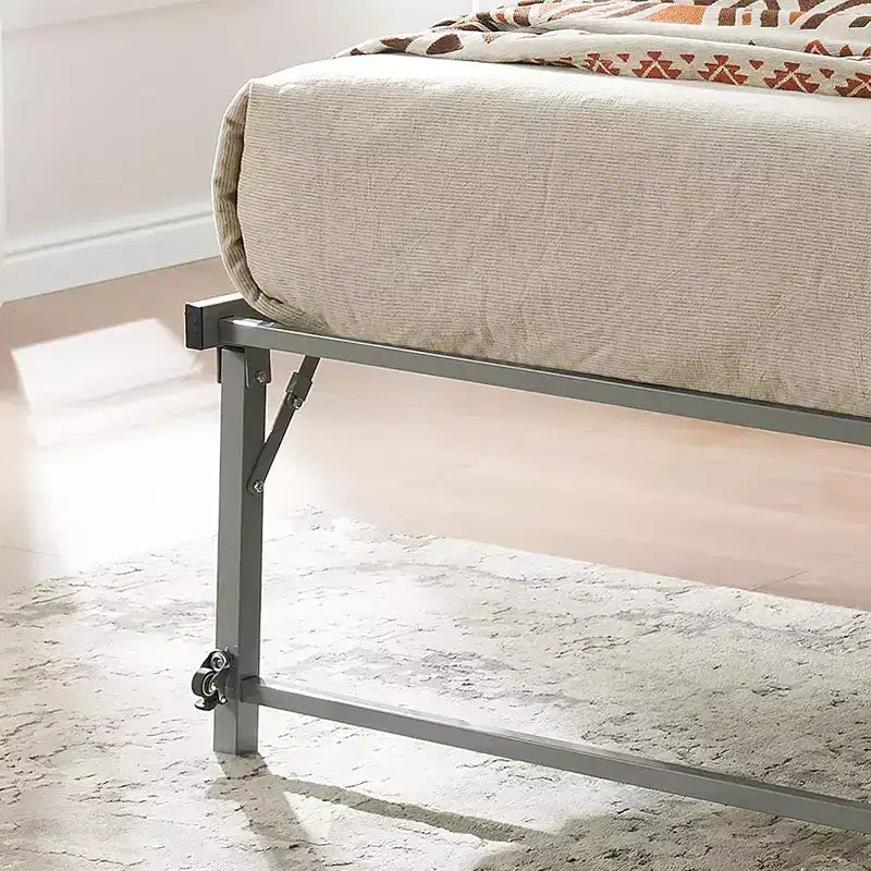 Kings Brand Furniture Letto Estraibile a Scomparsa in Metallo Misura Doppia con Ruote - Soluzione Salvaspazio Robusta ed Elegante