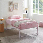 Kings Brand Furniture Letto Estraibile a Scomparsa in Metallo Misura Doppia con Ruote - Soluzione Salvaspazio Robusta ed Elegante