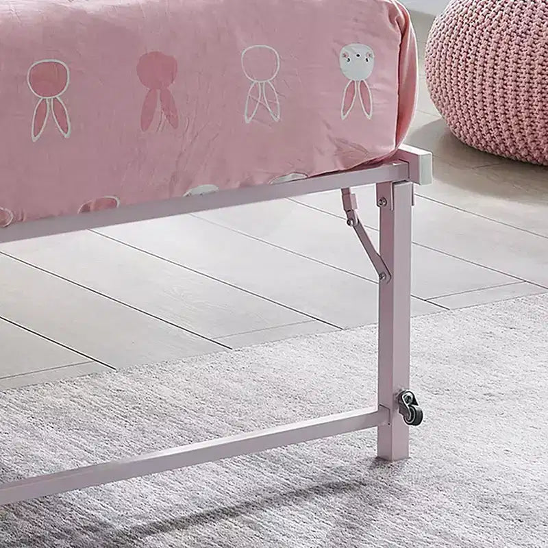 Kings Brand Furniture Letto Estraibile a Scomparsa in Metallo Misura Doppia con Ruote - Soluzione Salvaspazio Robusta ed Elegante