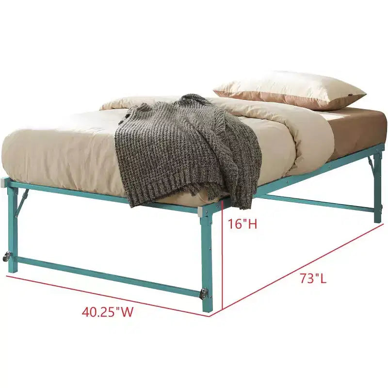 Kings Brand Furniture Letto Estraibile a Scomparsa in Metallo Misura Doppia con Ruote - Soluzione Salvaspazio Robusta ed Elegante