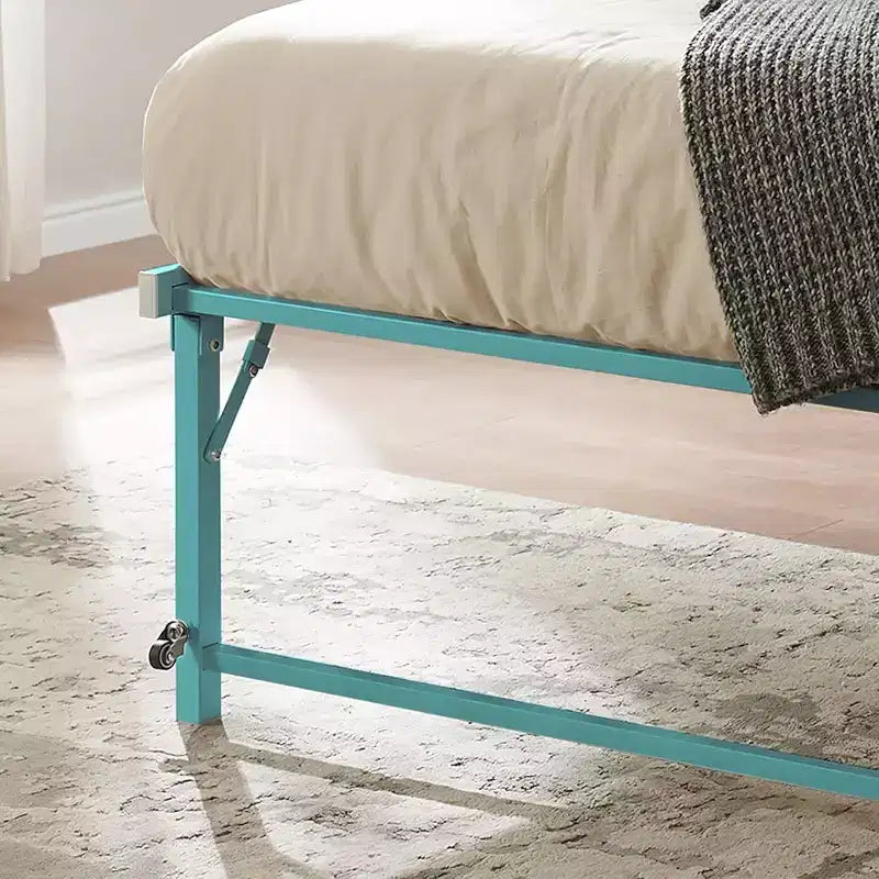 Kings Brand Furniture Letto Estraibile a Scomparsa in Metallo Misura Doppia con Ruote - Soluzione Salvaspazio Robusta ed Elegante