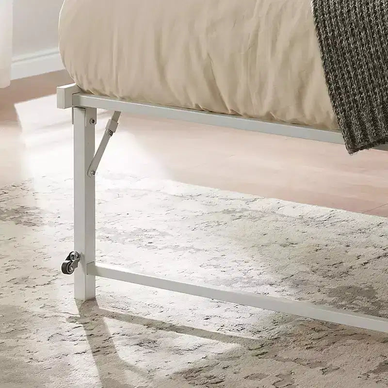 Kings Brand Furniture Letto Estraibile a Scomparsa in Metallo Misura Doppia con Ruote - Soluzione Salvaspazio Robusta ed Elegante