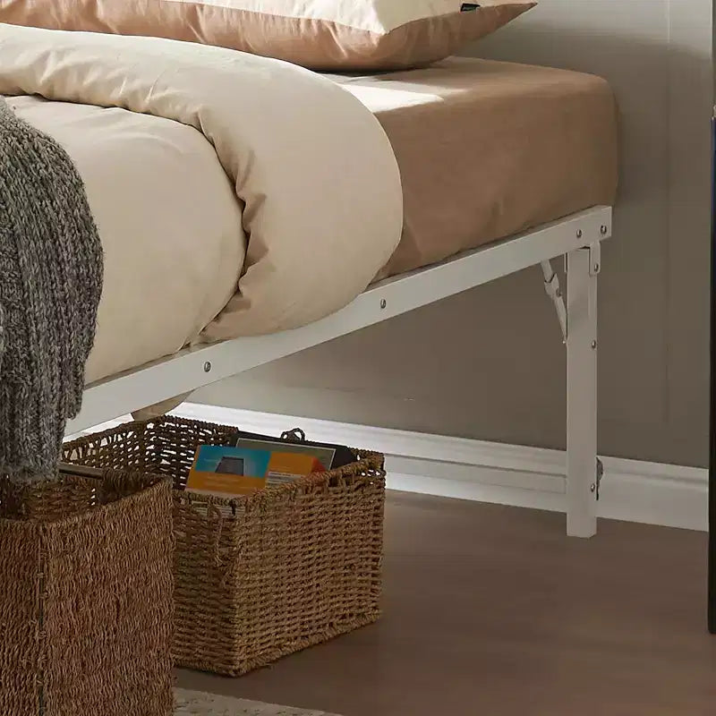Kings Brand Furniture Letto Estraibile a Scomparsa in Metallo Misura Doppia con Ruote - Soluzione Salvaspazio Robusta ed Elegante