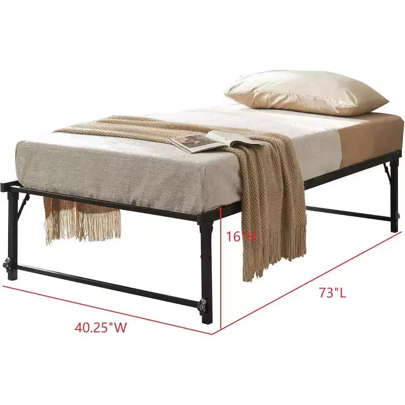 Kings Brand Furniture Letto Estraibile a Scomparsa in Metallo Misura Doppia con Ruote - Soluzione Salvaspazio Robusta ed Elegante
