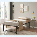 Kings Brand Furniture Letto Estraibile a Scomparsa in Metallo Misura Doppia con Ruote - Soluzione Salvaspazio Robusta ed Elegante