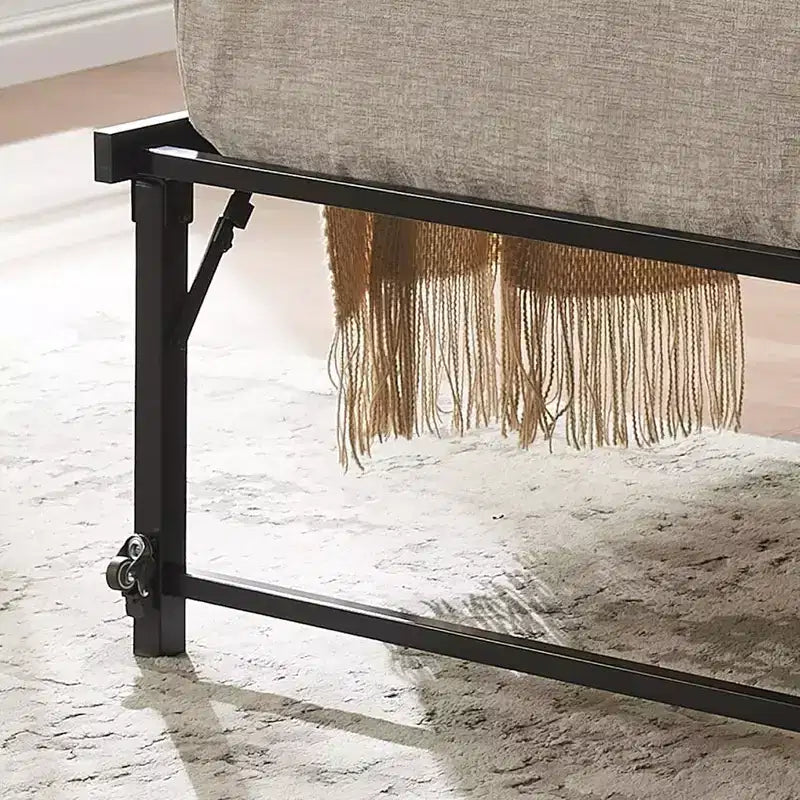 Kings Brand Furniture Letto Estraibile a Scomparsa in Metallo Misura Doppia con Ruote - Soluzione Salvaspazio Robusta ed Elegante