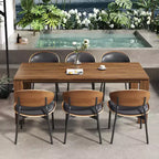 Luck Live Modern Patio Dining Tables Tavolo da pranzo da esterno in legno massello da 62,99 pollici/Marrone, per 4-6 persone