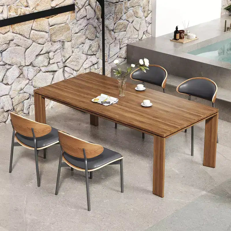 Luck Live Modern Patio Dining Tables Tavolo da pranzo da esterno in legno massello da 62,99 pollici/Marrone, per 4-6 persone
