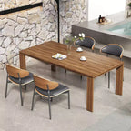 Luck Live Modern Patio Dining Tables Tavolo da pranzo da esterno in legno massello da 62,99 pollici/Marrone, per 4-6 persone