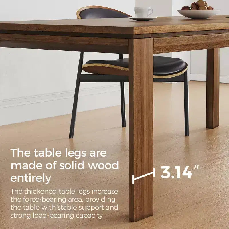 Luck Live Modern Patio Dining Tables Tavolo da pranzo da esterno in legno massello da 62,99 pollici/Marrone, per 4-6 persone