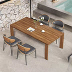 Luck Live Modern Patio Dining Tables Tavolo da pranzo da esterno in legno massello da 62,99 pollici/Marrone, per 4-6 persone