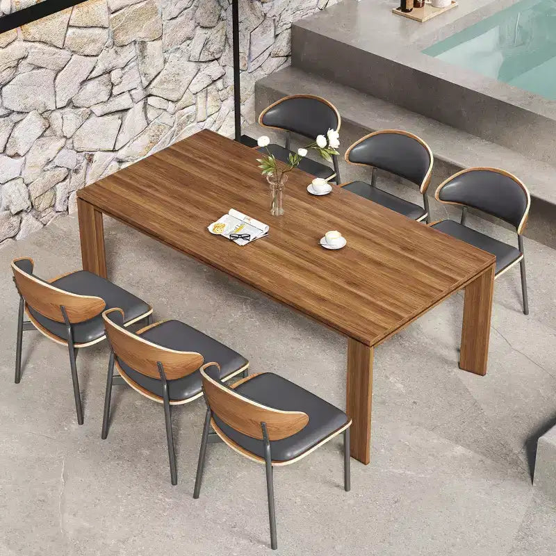 Luck Live Modern Patio Dining Tables Tavolo da pranzo da esterno in legno massello da 62,99 pollici/Marrone, per 4-6 persone