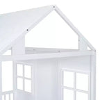 Whisen Letto a Capanna in Legno Full Size con Letto Estraibile Twin Size, Divano Letto in Legno