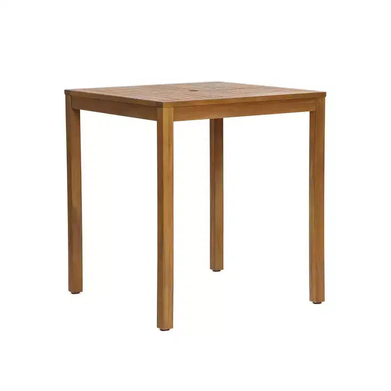 LuxenHome Outdoor Acacia Wood 37-Inch Counter Height 4-Person Dining Table Brown