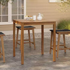 LuxenHome Tavolo da pranzo da esterno in legno di acacia marrone, altezza bancone, 94 cm, per 4 persone