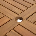 LuxenHome Tavolo da pranzo da esterno in legno di acacia marrone, altezza bancone, 94 cm, per 4 persone