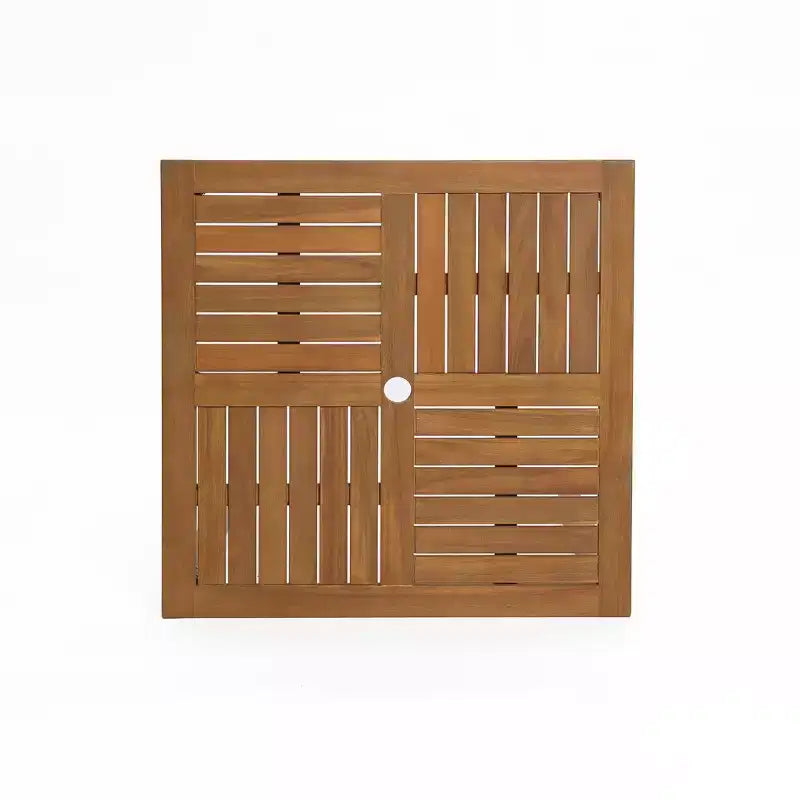 LuxenHome Tavolo da pranzo da esterno in legno di acacia marrone, altezza bancone, 94 cm, per 4 persone