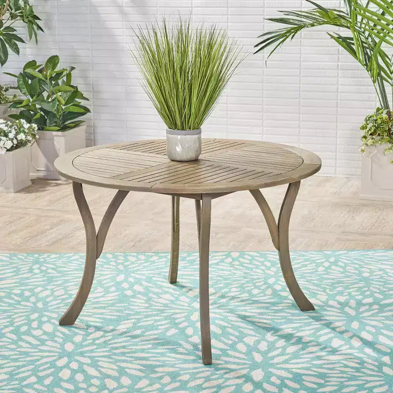 Christopher Knight Home Calandra Outdoor 47 Round Acacia Wood Dining Table