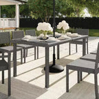 Tavolo da patio Martha Stewart Bedford 71 per interni-esterni con piano in legno composito in vimini effetto rattan