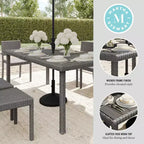 Tavolo da patio Martha Stewart Bedford 71 per interni-esterni con piano in legno composito in vimini effetto rattan