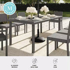 Tavolo da patio Martha Stewart Bedford 71 per interni-esterni con piano in legno composito in vimini effetto rattan
