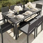 Tavolo da patio Martha Stewart Bedford 71 per interni-esterni con piano in legno composito in vimini effetto rattan