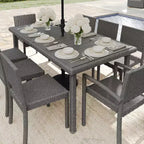 Tavolo da patio Martha Stewart Bedford 71 per interni-esterni con piano in legno composito in vimini effetto rattan