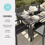 Tavolo da patio Martha Stewart Bedford 71 per interni-esterni con piano in legno composito in vimini effetto rattan