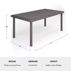 Tavolo da patio Martha Stewart Bedford 71 per interni-esterni con piano in legno composito in vimini effetto rattan