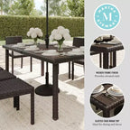 Tavolo da patio Martha Stewart Bedford 71 per interni-esterni con piano in legno composito in vimini effetto rattan