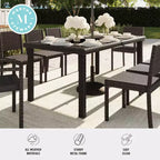 Tavolo da patio Martha Stewart Bedford 71 per interni-esterni con piano in legno composito in vimini effetto rattan